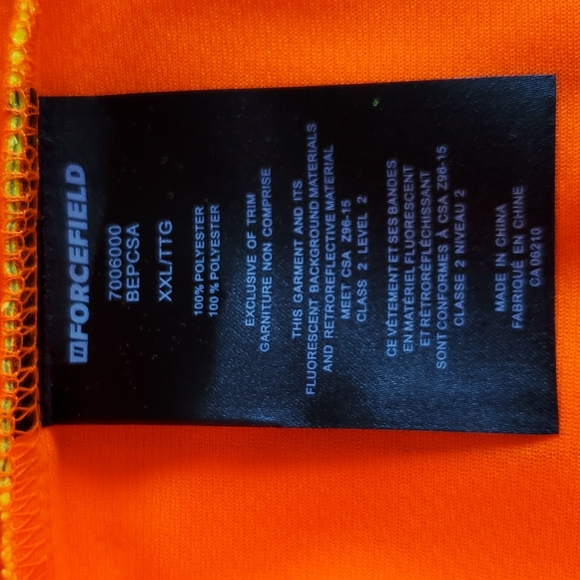 Forcefield Orange 3M Reflective T-shirt NWOT - Picture 8 of 8